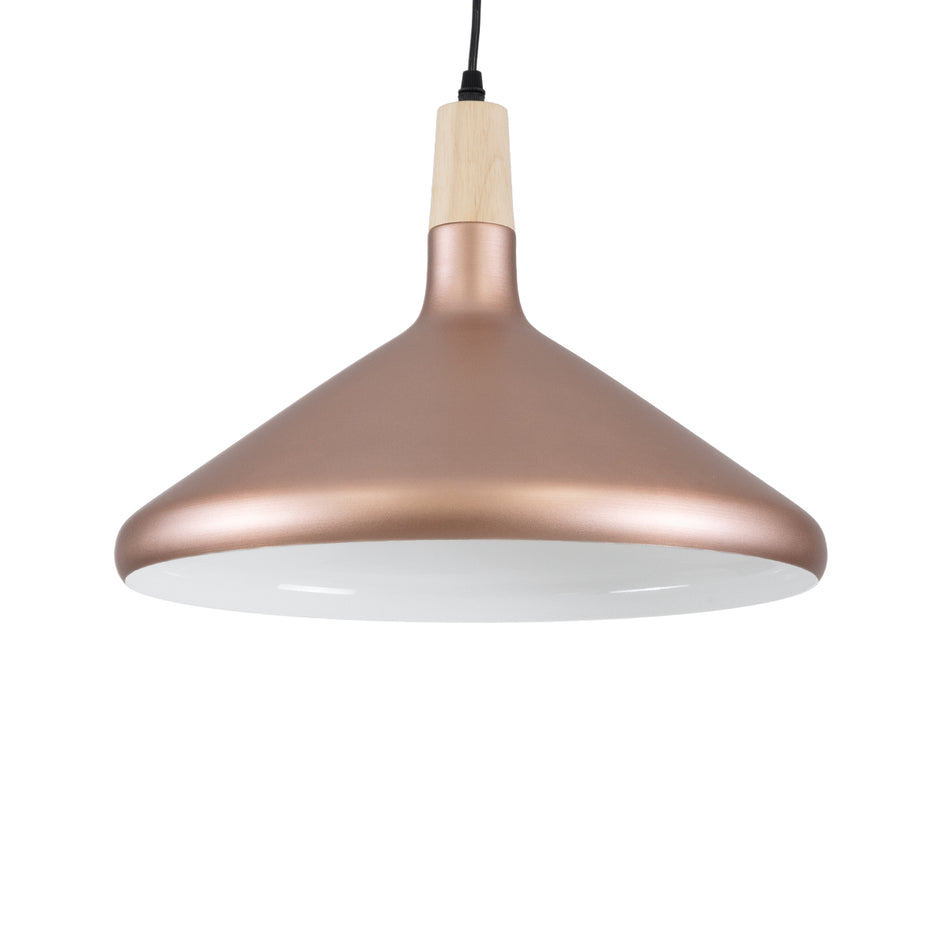 GLOBOSTAR® FELICITA 01223 Μοντέρνο Κρεμαστό Φωτιστικό Οροφής με Ντουί 1 x E27 AC 220-240V IP20 - Χάλκινο & Λευκό - Μ40 x Π40 x Υ30cm