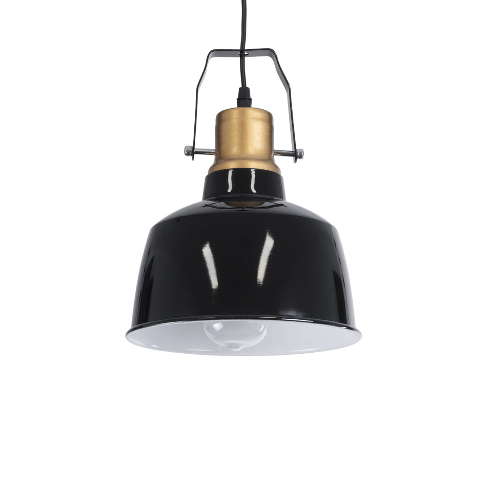 DEVOTA 01235 Vintage Κρεμαστό Φωτιστικό Οροφής με Ντουί 1 x E27  IP20 - Μαύρο & Χρυσό - Μ22 x Π22 x Υ30cm