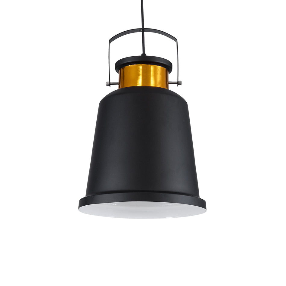 GLOBOSTAR® NUNZIATA 01236 Vintage Κρεμαστό Φωτιστικό Οροφής με Ντουί 1 x E27 AC 220-240V IP20 - Μαύρο & Χρυσό - Μ26 x Π26 x Υ40cm