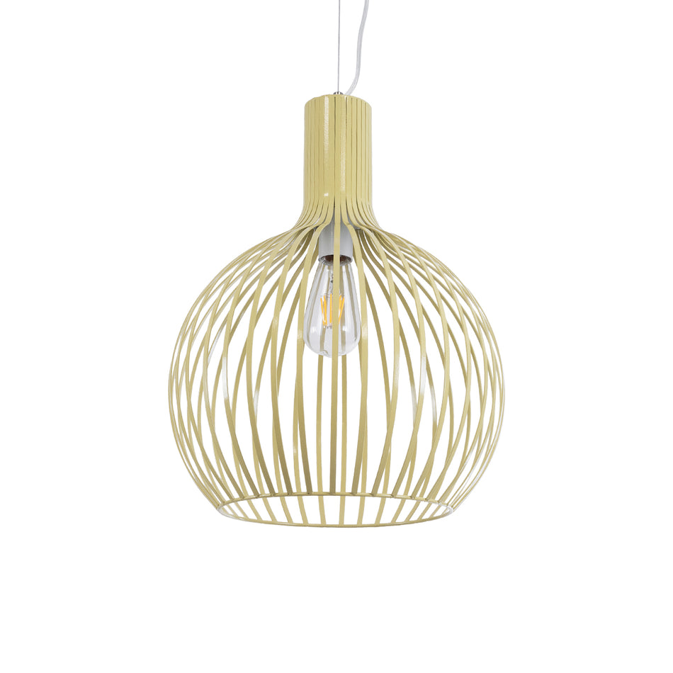 GLOBOSTAR® SCANDI 01267 Vintage Κρεμαστό Φωτιστικό Οροφής με Ντουί 1 x E27 AC 220-240V IP20 - Μπεζ - Μ38 x Π38 x Y50cm