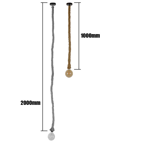 GLOBOSTAR® ROPE 01278 Vintage Κρεμαστό Φωτιστικό Οροφής με Ντουί 1 x E27 AC 220-240V IP20 - Μπεζ - Μ3.5 x Π3.5 x Y100cm