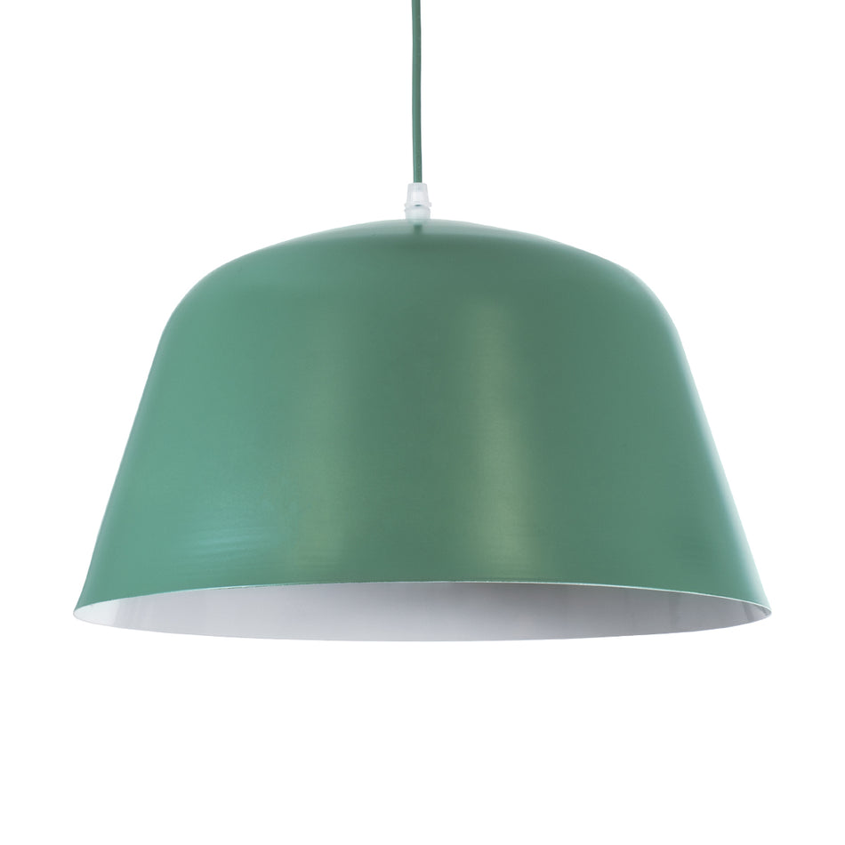 GLOBOSTAR® UPVALE 01285 Μοντέρνο Κρεμαστό Φωτιστικό Οροφής με Ντουί 1 x E27 AC 220-240V IP20 - Πράσινο & Λευκό - Μ40 x Π40 x Υ24cm