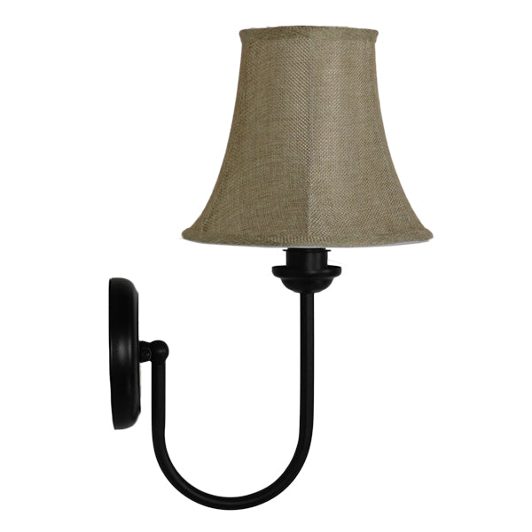 GLOBOSTAR® SHELLY 01299 Vintage Φωτιστικό Τοίχου - Απλίκα με Ντουί 1 x E27 AC 220-240V IP20 - Μαύρο & Μπεζ - Μ13 x Π18 x Υ34cm