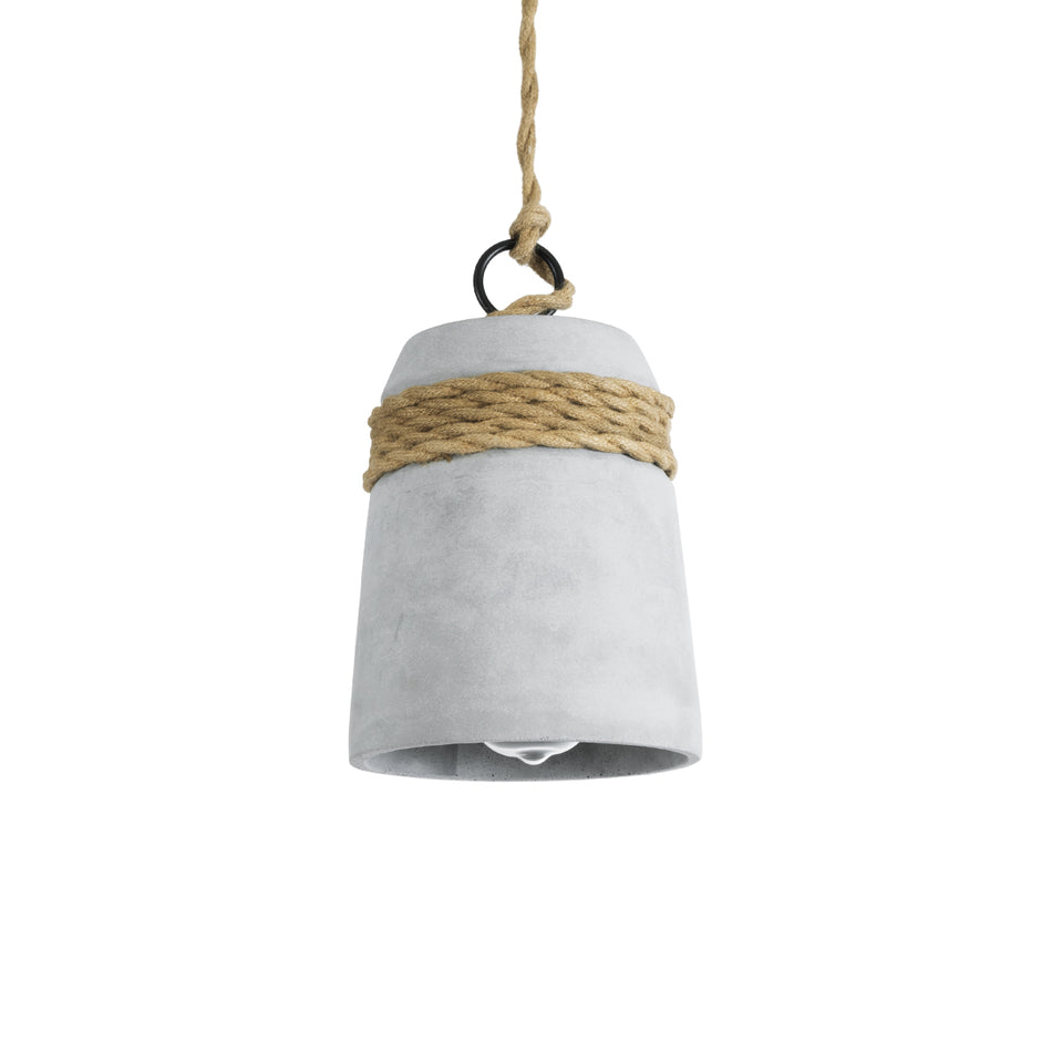 GLOBOSTAR® TRIBECA 01319 Boho Κρεμαστό Φωτιστικό Οροφής με Ντουί 1 x E27 AC 220-240V IP20 - Γκρι & Μπεζ - Μ20 x Π20 x Υ26cm