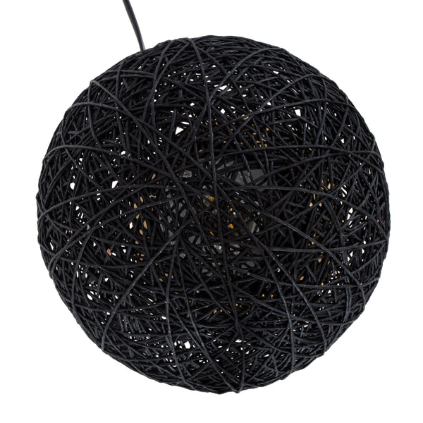 Oceana 01338 Iluminare modernă de iluminat de masă Portatiff Single Black Wicker Rattan φ20 X Y22CM