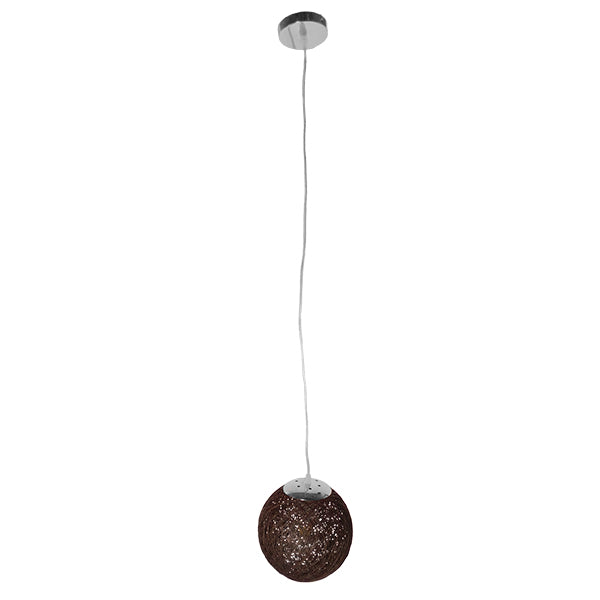 GLOBOSTAR® OCEANA 01354 Boho Κρεμαστό Φωτιστικό Οροφής με Ντουί 1 x E27 AC 220-240V IP20 - Καφέ - Μ20 x Π20 x Υ20cm
