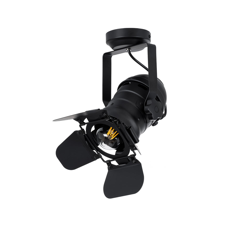 GLOBOSTAR® DETROIT 01372 Vintage Φωτιστικό Οροφής με Ντουί 1 x E27 AC 220-240V IP20 - Μαύρο - Μ26 x Π26 x Υ37cm