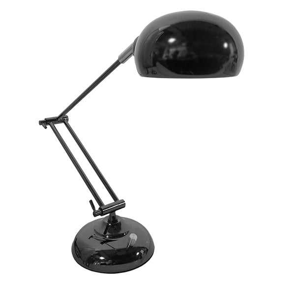 OFFICE BLACK 01392 Moderne Tischlampe, tragbar, Einzelleuchte, Metall, Schwarz-Nickel, Φ12 x H80 cm