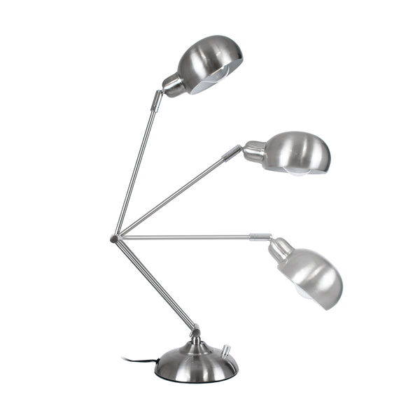 OFFICE CHROME 01393 Moderne Tischlampe, tragbar, Einzelleuchte, 1 x E27, Chrom-Nickel-Metallic, Φ14 x H80 cm