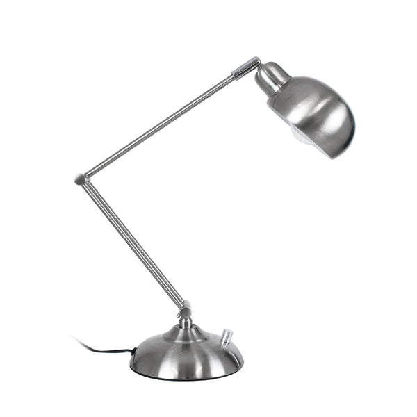 OFFICE CHROME 01393 Moderne Tischlampe, tragbar, Einzelleuchte, 1 x E27, Chrom-Nickel-Metallic, Φ14 x H80 cm