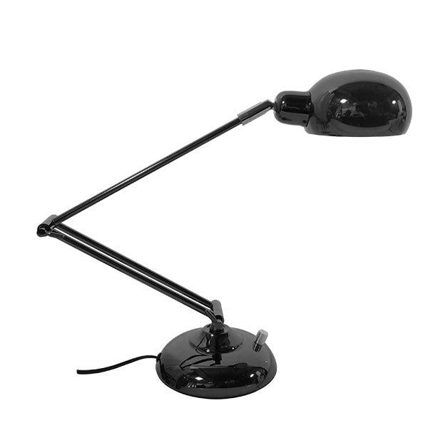 OFFICE BLACK 01392 Moderne Tischlampe, tragbar, Einzelleuchte, Metall, Schwarz-Nickel, Φ12 x H80 cm