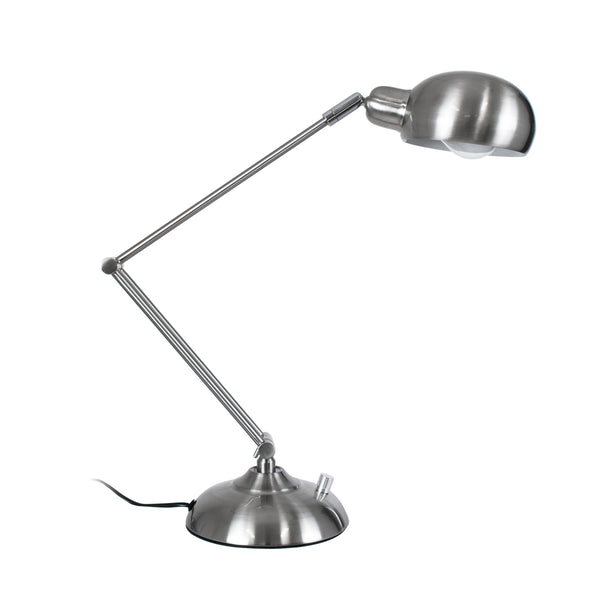 OFFICE CHROME 01393 Moderne Tischlampe, tragbar, Einzelleuchte, 1 x E27, Chrom-Nickel-Metallic, Φ14 x H80 cm