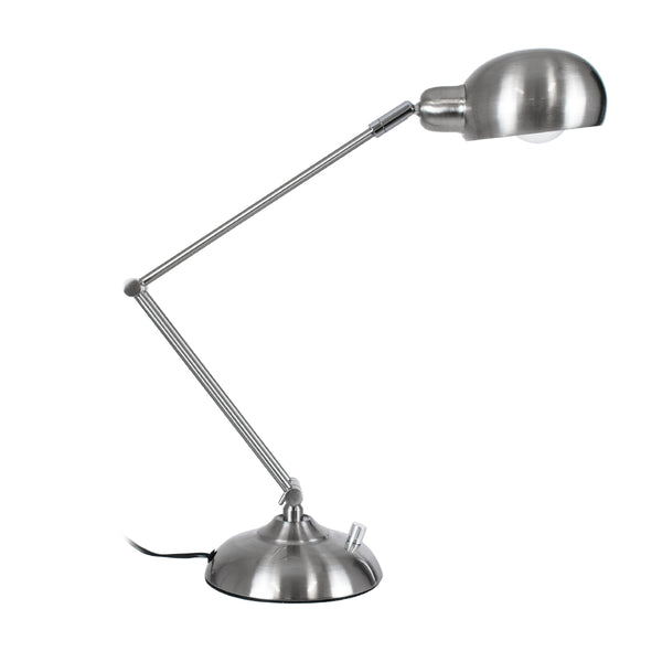 OFFICE CHROME 01393 Moderne Tischlampe, tragbar, Einzelleuchte, 1 x E27, Chrom-Nickel-Metallic, Φ14 x H80 cm