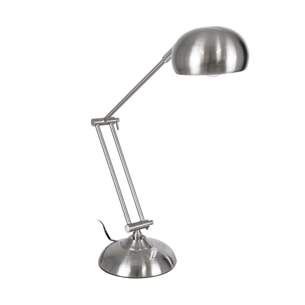 OFFICE CHROME 01393 Moderne Tischlampe, tragbar, Einzelleuchte, 1 x E27, Chrom-Nickel-Metallic, Φ14 x H80 cm