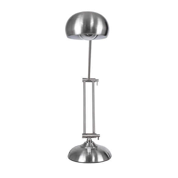 OFFICE CHROME 01393 Moderne Tischlampe, tragbar, Einzelleuchte, 1 x E27, Chrom-Nickel-Metallic, Φ14 x H80 cm