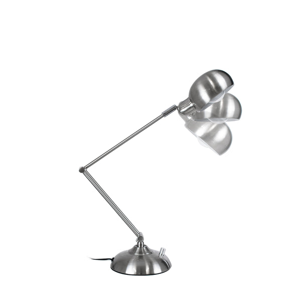 OFFICE CHROME 01393 Moderne Tischlampe, tragbar, Einzelleuchte, 1 x E27, Chrom-Nickel-Metallic, Φ14 x H80 cm