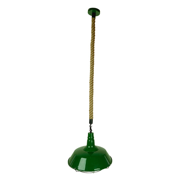 GLOBOSTAR® CRANE 01408 Vintage Hängeleuchte mit 1 x E27 Fassung AC 220-240V IP20 - Grün & Beige - L36 x B36 x H31cm