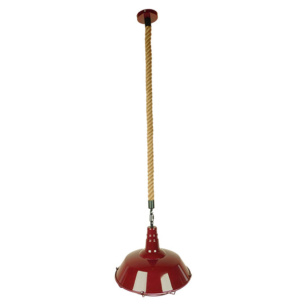 GLOBOSTAR® CRANE 01410 Vintage Deckenpendelleuchte mit 1 x E27 AC 220-240V IP20 Fassung - Rot & Beige - L36 x B36 x H31cm