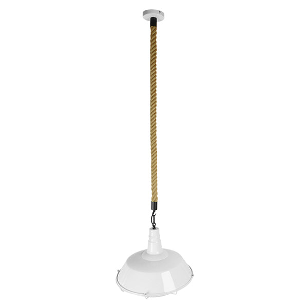 GLOBOSTAR® PUPPET 01412 Vintage Κρεμαστό Φωτιστικό Οροφής με Ντουί 1 x E27 AC 220-240V IP20 - Λευκό & Μπεζ - Μ36 x Π36 x Y31cm