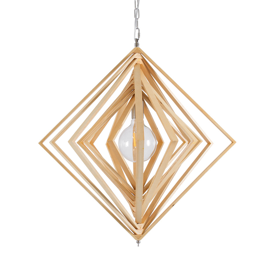 GLOBOSTAR® OCTAVE 01431 Μοντέρνο Κρεμαστό Φωτιστικό Οροφής με Ντουί 1 x E27 AC 220-240V IP20 - Μπεζ - Μ64 x Π64 x Y66cm