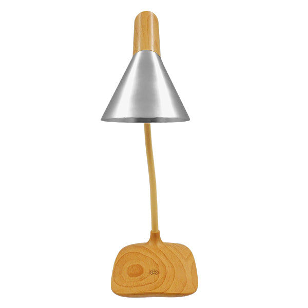 Draper 01438 Reîncărcabil Biroul USB LED LED LED 6 Watt Single Metallic In Wood Hate cu pălărie de argint 4500k DIMMABLE