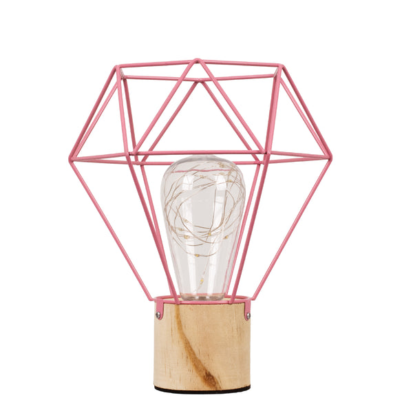 Antler 01442 Modern Table Office Led USB DC 5V Single Metallic Pink Pink Base din lemn din lemn 3000K φ19 X M19 X π19 X Y23CM