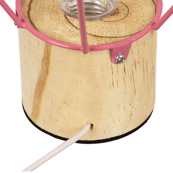 Antler 01442 Modern Table Office Led USB DC 5V Single Metallic Pink Pink Base din lemn din lemn 3000K φ19 X M19 X π19 X Y23CM