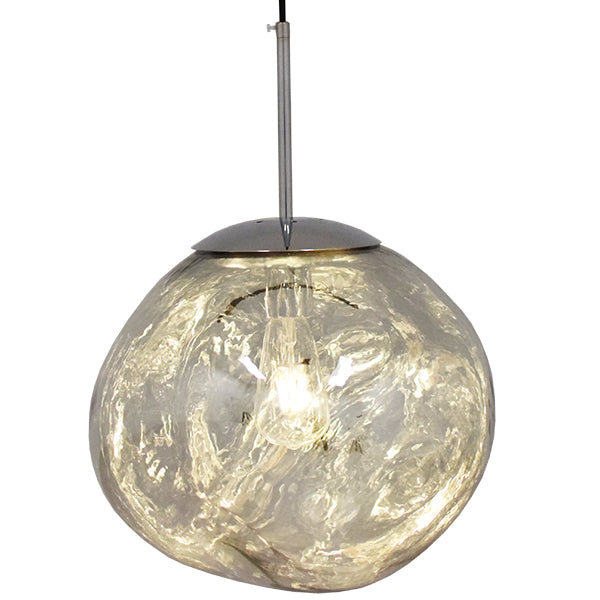 GLOBOSTAR® DIXAR 01464 Μοντέρνο Κρεμαστό Φωτιστικό Οροφής με Ντουί 1 x E27 AC 220-240V IP20 - Γκρι & Ασημί - Μ36 x Π36 x Υ45cm