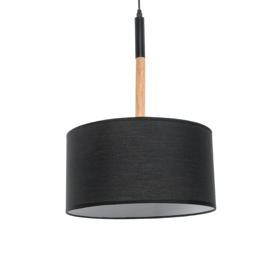 GLOBOSTAR® BRONX 01517 Μοντέρνο Κρεμαστό Φωτιστικό Οροφής με Ντουί 1 x E27 AC 220-240V IP20 - Μαύρο & Μπεζ - Μ35 x Π35 x Υ50cm