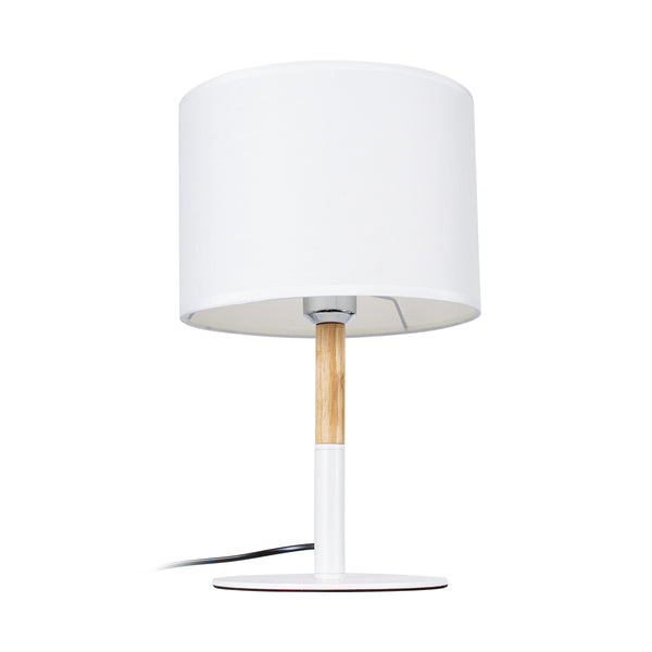 Bronx 01520 Iluminare modernă de iluminat de masă Portatir 1 X E27 White Metallic cu pălărie F25xy40cm