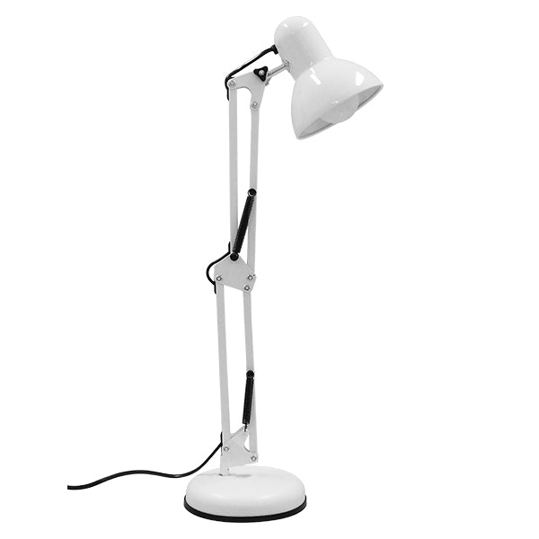 GLOBOSTAR® DESK 01539 Μοντέρνο Επιτραπέζιο Φωτιστικό Πορτατίφ με Ντουί 1 x E27 AC 220-240V IP20 - Λευκό - Μ15 x Π15 x Υ67cm