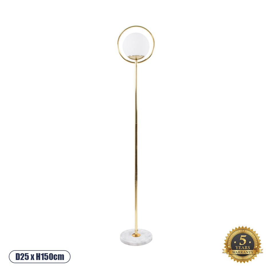 GLOBOSTAR® VERSAILLES 01541 Μοντέρνο Επιδαπέδιο Φωτιστικό με Ντουί 1 x E27 AC 220-240V IP20 - Χρυσό & Λευκό - Μ25 x Π25 x Υ150cm