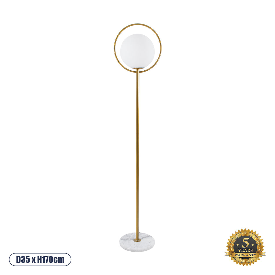 GLOBOSTAR® VERSAILLES 01543 Μοντέρνο Επιδαπέδιο Φωτιστικό με Ντουί 1 x E27 AC 220-240V IP20 - Χρυσό & Λευκό - Μ35 x Π35 x Υ170cm