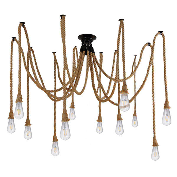 GLOBOSTAR® ATROX 01548 Vintage Κρεμαστό Φωτιστικό Οροφής με Ντουί 12 x E27 AC 220-240V IP20 - Μπεζ - Μ200 x Π200 x Υ100cm