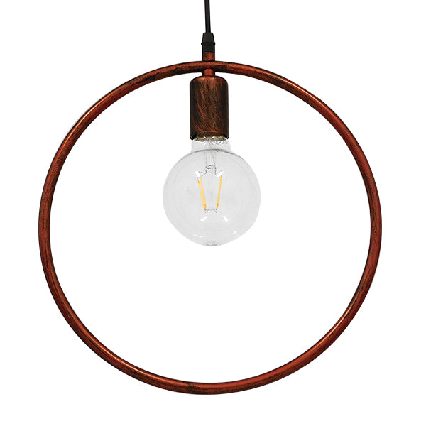 GLOBOSTAR® OMICRON 01579 Μοντέρνο Κρεμαστό Φωτιστικό Οροφής με Ντουί 1 x E27 AC 220-240V IP20 - Χάλκινο - Μ33 x Π4 x Υ33cm