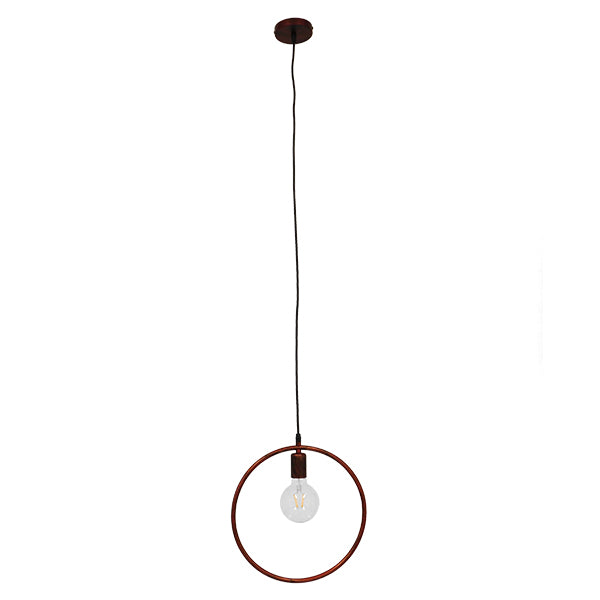 GLOBOSTAR® OMICRON 01579 Μοντέρνο Κρεμαστό Φωτιστικό Οροφής με Ντουί 1 x E27 AC 220-240V IP20 - Χάλκινο - Μ33 x Π4 x Υ33cm