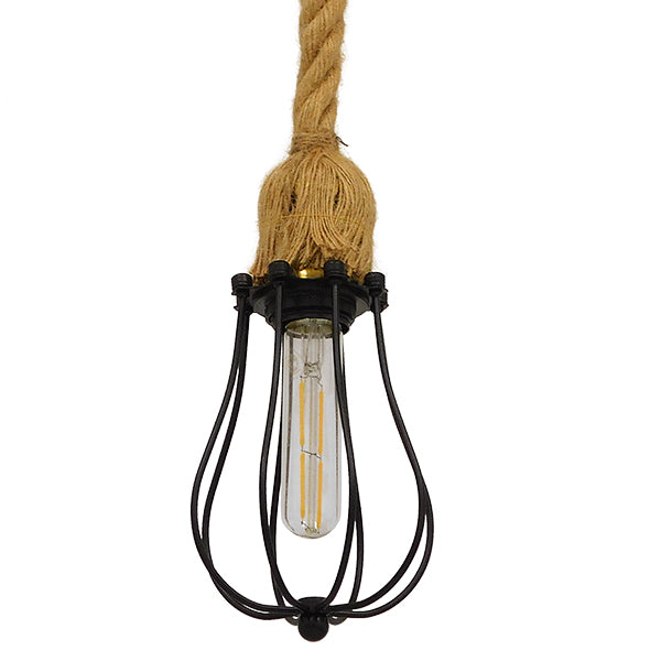 GLOBOSTAR® CAMBER 01594 Vintage Hängeleuchte mit 1 x E27 Fassung AC 220-240V IP20 - Schwarz & Beige - L11 x B11 x H25cm
