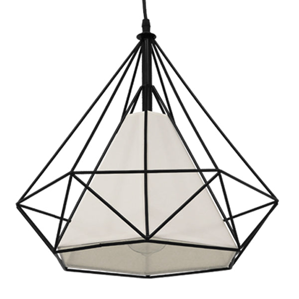 KAIRI 01618 Μοντέρνο Κρεμαστό Φωτιστικό Οροφής με Ντουί 1 x E27 AC 220-240V IP20 - Μαύρο & Λευκό - Μ38 x Π38 x Υ39cm