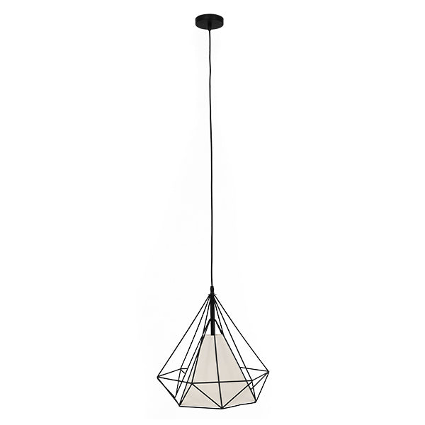 KAIRI 01618 Μοντέρνο Κρεμαστό Φωτιστικό Οροφής με Ντουί 1 x E27 AC 220-240V IP20 - Μαύρο & Λευκό - Μ38 x Π38 x Υ39cm