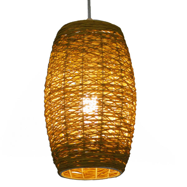 GLOBOSTAR® INCASS 01631 Vintage Κρεμαστό Φωτιστικό Οροφής με Ντουί 1 x E27 AC 220-240V IP20 - Μπεζ - Μ15 x Π15 x Υ25cm