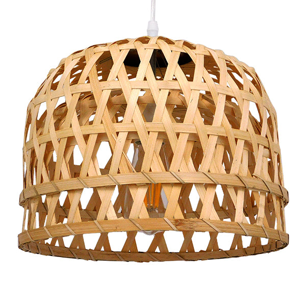 GLOBOSTAR® MANGEA 01634 Boho Κρεμαστό Φωτιστικό Οροφής με Ντουί 1 x E27 AC 220-240V IP20 - Μπεζ - Μ32 x Π32 x Υ30cm