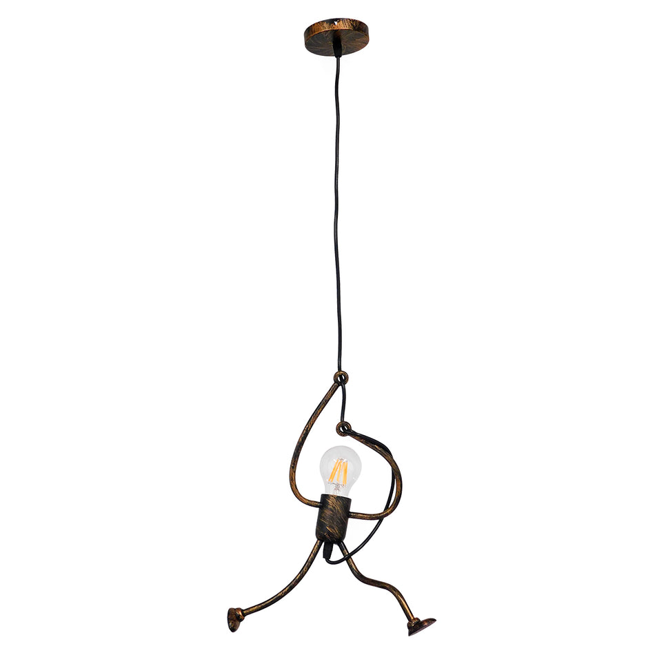 GLOBOSTAR® FIGURE 10001653 Παιδικό Κρεμαστό Φωτιστικό Οροφής με Ντουί 1 x E27 AC 220-240V IP20 - Χάλκινο - Μ20 x Π20 x Υ40cm