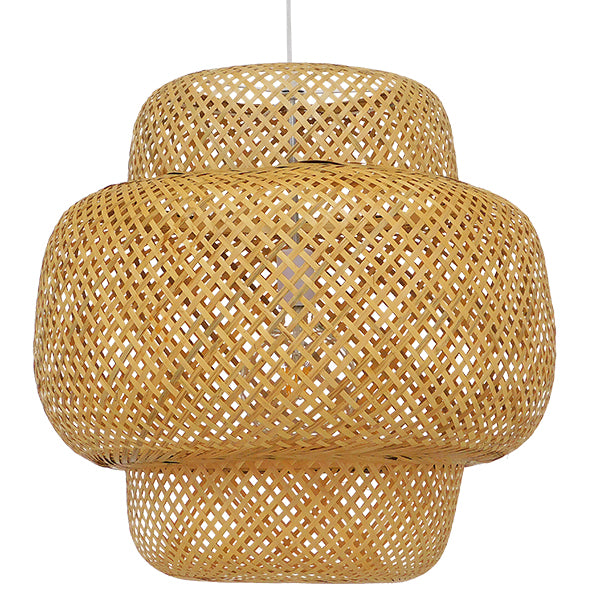 GLOBOSTAR® MALDIVES 01657 Boho Κρεμαστό Φωτιστικό Οροφής με Ντουί 1 x E27 AC 220-240V IP20 - Μπεζ - Μ56 x Π56 x Υ54cm