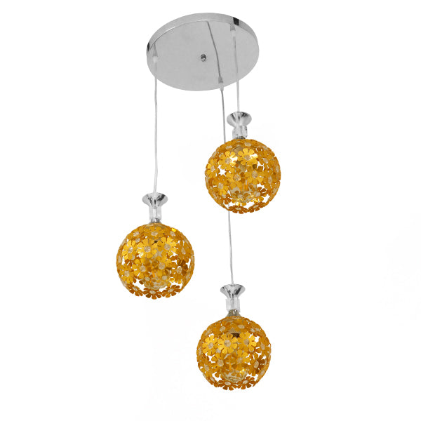 GLOBOSTAR® BOUQUET 01670 Μοντέρνο Κρεμαστό Φωτιστικό Οροφής με Ντουί 3 x E27 AC 220-240V IP20 - Πολύχρωμο - Μ46 x Π46 x Y23cm