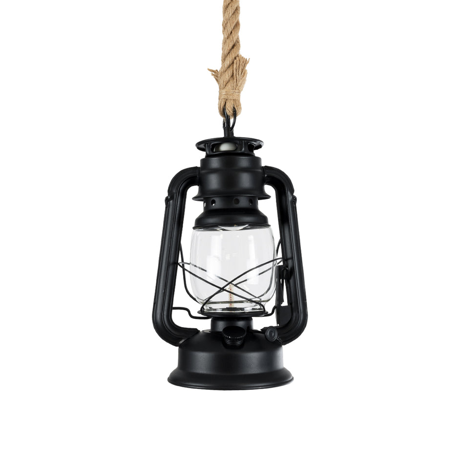 GLOBOSTAR® BARBAROSSA 01704 Vintage Κρεμαστό Φωτιστικό Οροφής με Ντουί 1 x E27 AC 220-240V IP20 - Μαύρο - Μ18 x Π18 x Υ28cm