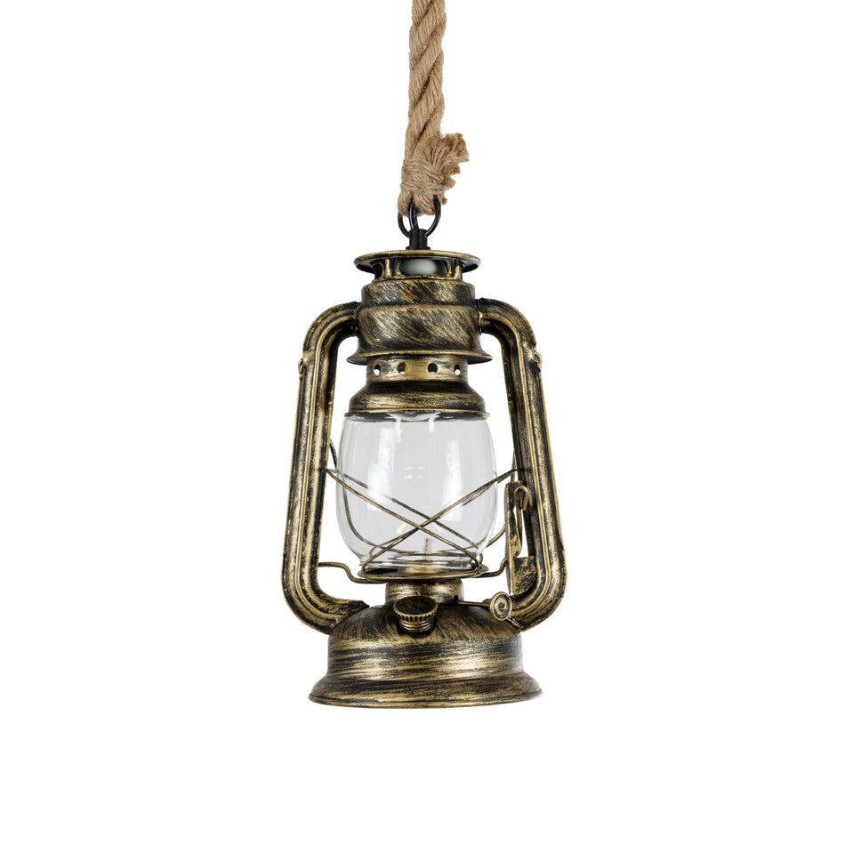 GLOBOSTAR® BARBAROSSA 01705 Vintage Κρεμαστό Φωτιστικό Οροφής με Ντουί 1 x E27 AC 220-240V IP20 - Μπρούτζινο - Μ18 x Π18 x Υ28cm