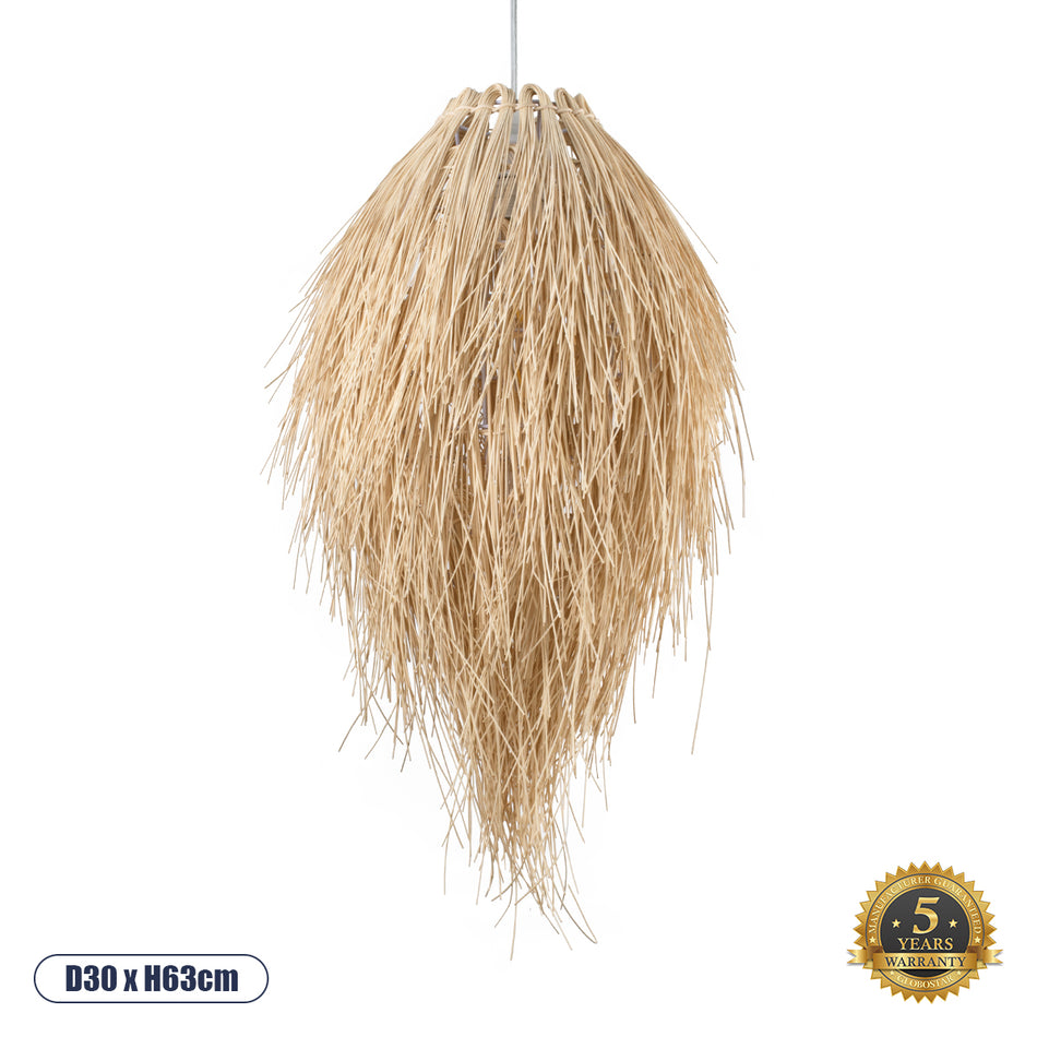 GLOBOSTAR® ARCHIPELAGO 01747 Boho Κρεμαστό Φωτιστικό Οροφής με Ντουί 1 x E27 AC 220-240V IP20 - Μπεζ - Μ30 x Π30 x Υ63cm