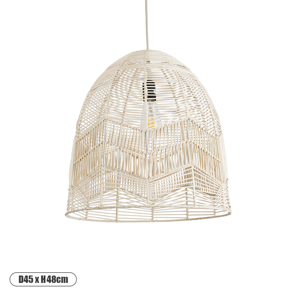 GLOBOSTAR® ALOHA 01751 Boho Κρεμαστό Φωτιστικό Οροφής με Ντουί 1 x E27 AC 220-240V IP20 - Μπεζ - Μ45 x Π45 x Υ48cm