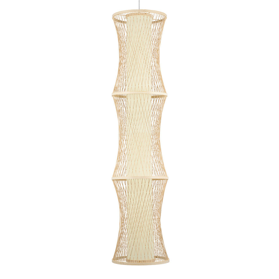 GLOBOSTAR® HIBISCUS 01783 Boho Κρεμαστό Φωτιστικό Οροφής με Ντουί 1 x E27 AC 220-240V IP20 - Μπεζ - Μ35 x Π35 x Υ150cm