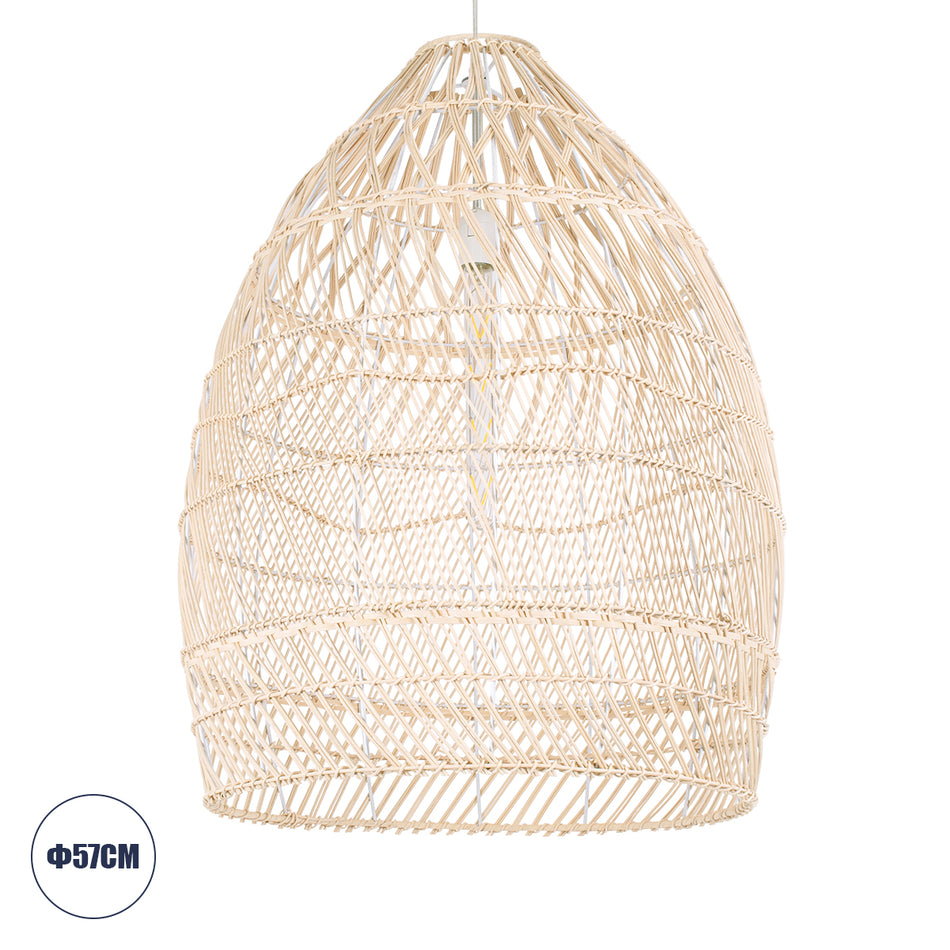 GLOBOSTAR® MALIBU 01810 Boho Κρεμαστό Φωτιστικό Οροφής με Ντουί 1 x E27 AC 220-240V IP20 - Μπεζ - Μ57 x Π57 x Υ75cm